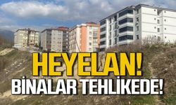 Karabük'te heyelan! Binalar tehlikede!