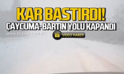 Kar bastırdı! Çaycuma-Bartın yolu kapandı!