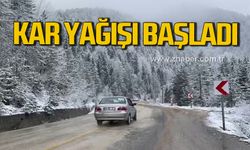 Karabük'te kar yağışı başladı!