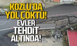 Kozlu'da yol evin bahçesine çöktü!