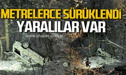 Karabük'te otomobil metrelerce sürüklendi! Yaralılar var!