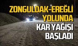 Zonguldak-Ereğli yolunda kar başladı!