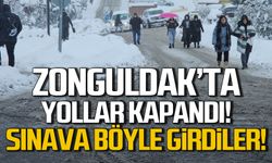 Zonguldak'ta yollar kapandı! MSÜ Sınavı için yürüdüler!