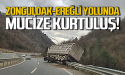 Zonguldak-Ereğli yolunda mucize kurtuluş!