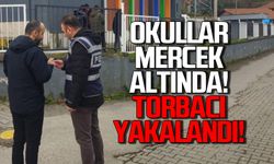 Zonguldak'ta okul çevresinde 'torbacı' yakalandı!