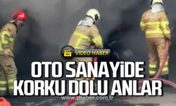 Korku dolu anlar! Bartın'da oto sanayide yangın!