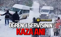 Gökçebey'de öğrenci servisinin kaza anı!