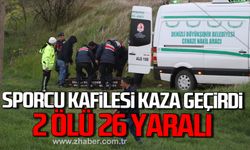 Denizli'de sporcu kafilesi kaza geçirdi! 2 ölü 26 yaralı!