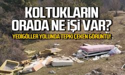 Yedigöller yolunda tepki çeken görüntü!