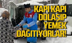 Zonguldak'ta kapı kapı dolaşıp yemek dağıttılar!