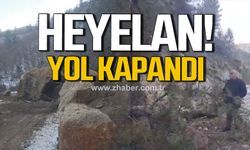 Karabük'te heyelan! Yol kapandı!