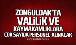 Zonguldak’ta Valilik ve Kaymakamlıklara çok sayıda personel alınacak!