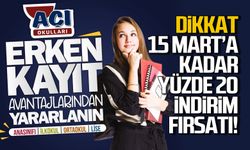 Yüzde 20 indirim fırsatı!! Son tarih 15 Mart!