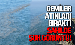 Zonguldak açıklarında gemiler atıkları boşaltıyor deniz böyle kirleniyor!