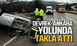 Devrek- Ankara yolunda kaza! Takla attı!