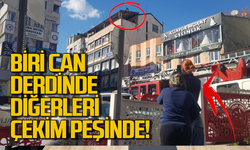 Canına kıymak istedi: Biri can derdinde diğerleri çekim peşinde!