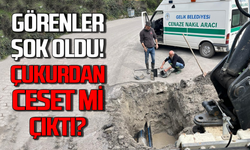 Gelik’te sıradışı görüntü! Çukurdan ceset mi çıktı?