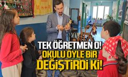 Okulun tek öğretmeni o! Adeta müzeye çevirdi!