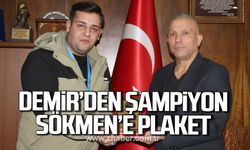 Tayfun Demir'den şampiyon Vahdet Sökmen'e plaket!