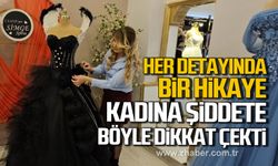 Her detayında bir hikaye! Kadına şiddete böyle dikkat çekti!