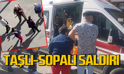 Kentin göbeğinde taş ve bıçakla saldırdılar!