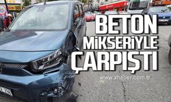 Kdz. Ereğli'de otomobil beton mikserle çarpıştı!