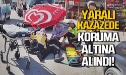 Kazada ilginç görüntü: Kazazedeyi ilginç yöntemle korudular!