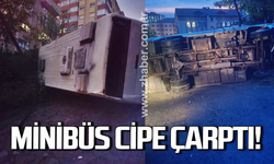 Ereğli'de minibüs park halindeki cipe çarptı: Yaralılar var!