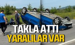 Çaycuma'da otomobil takla attı! Yaralılar var!