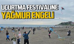 Zonguldak'ta uçurtma festivaline yağmur engeli!