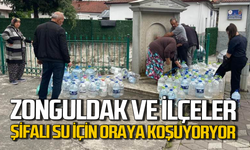 Başkanın dağlardan getirdiği şifalı suya akın akın geliyorlar!