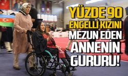 Yüzde 90 engelli kızının eğitimi için 21 yıldır çabalayan anne mezuniyet gururu yaşadı