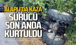 Alaplı'da kaza! Sürücü son anda kurtuldu!
