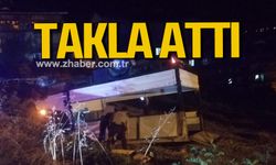 Alaplı’da kamyonet takla attı!