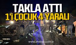 Karabük'te otomobil takla attı! 1'i çocuk 4 yaralı!