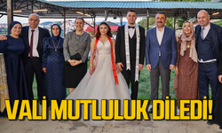 Vali Kübranur-Enes çiftinin mutluluğuna ortak oldu