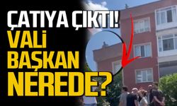 İnağzı'nda olay! Çatıya çıktı! Vali-Başkan nerede?