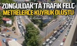 Zonguldak’ta trafik felç! Metrelerce kuyruk oluştu!
