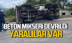 Karabük'te beton mikseri devrildi! Yaralılar var!