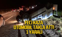 Çaycuma'da feci kaza otomobil takla attı 1 yaralı