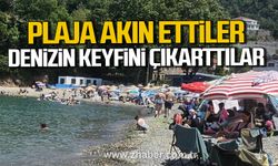 Ilıksu Plajı tıklım tıklım! Denizin keyfini çıkarttılar!