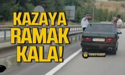 Ölümden döndüler! Tehlikeli yolculuk kamerada!