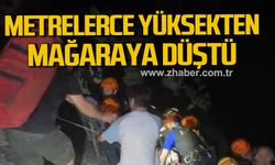 Karabük'te metrelerce yüksekten mağaraya düştü!