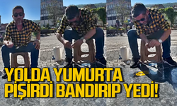 43 derece sıcakta sucuklu yumurta pişirdi!