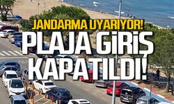 Jandarma yolu kapattı! Plaja giriş yasak!