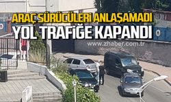 Zonguldak'ta araç sürücüleri anlaşamadı! Yol trafiğe kapandı!