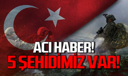 Acı haber geldi: 5 askerimiz şehit oldu!