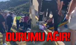 Bartın'da otomobilin çarptığı motosiklet sürücüsü yola savruldu