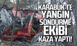 Karabük’te yangın söndürme ekibi kaza yaptı. 2 yaralı