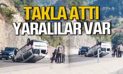 Karaman yolunda otomobil takla attı! Yaralılar var